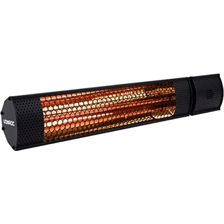 VONROC Marsili 2000W Terrassenheizung, effiziente Low Glare Lampe mit 2 Heizstufen und Fernbedienung