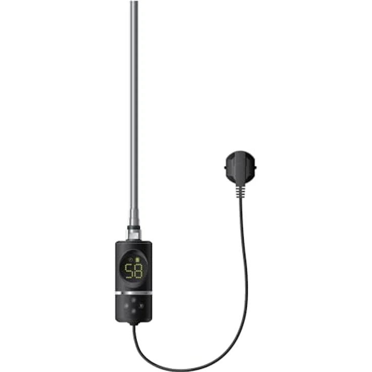 LuxeBath Heizstab 600W Schwarz, Heizgerät mit Thermostat und digitaler Anzeige – Bild 1