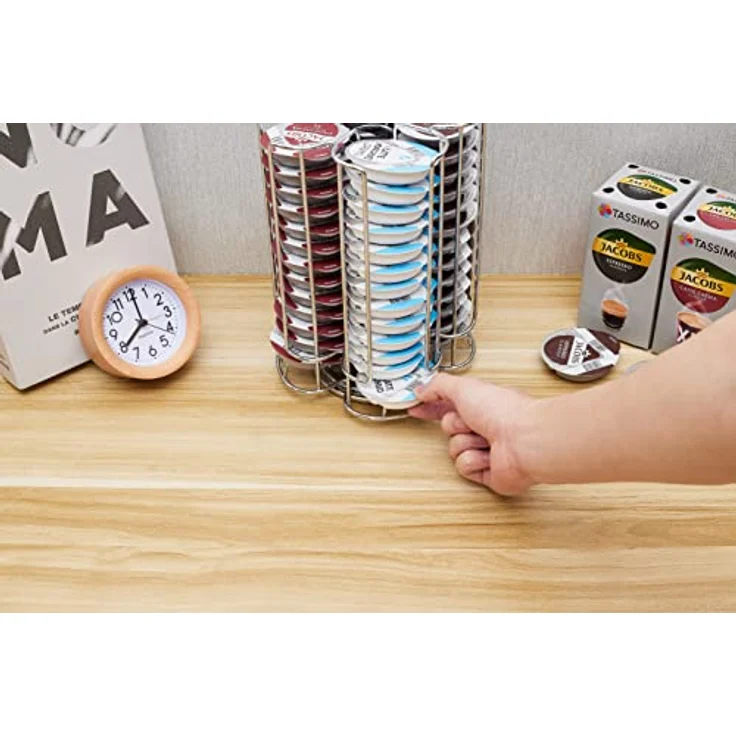 Exzact Kaffeekapselhalter Kompatibel für Tassimo (52 x Kapseln) - Ständer für Kaffeekapseln Tassimo - 360° Drehbar und rutschfest - Kaffeepad Halterung – Bild 4