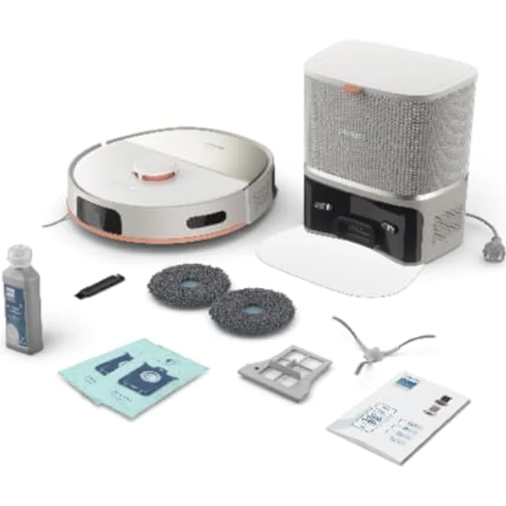 Philips HomeRun 5000 Series, Saug- & Wischroboter mit 10.000 Pa Saugleistung, beige – Bild 8