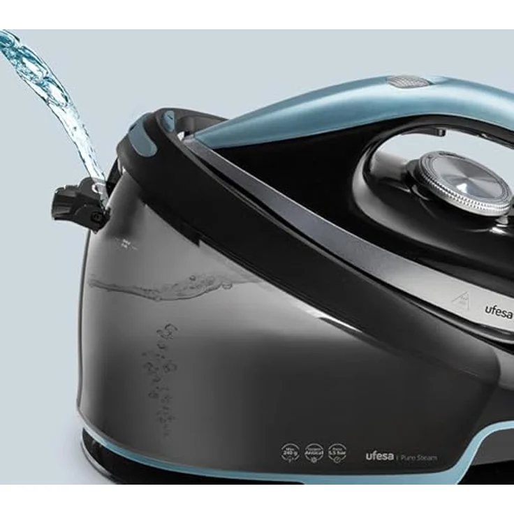 Ufesa Pure Steam Dampfbügelstation, 2400W, 5,5 Bar Druck, Dampfstoß 240g, 2,4L Wassertank, Keramiksohle, Vertikal- und Trockenbügeln – Bild 4