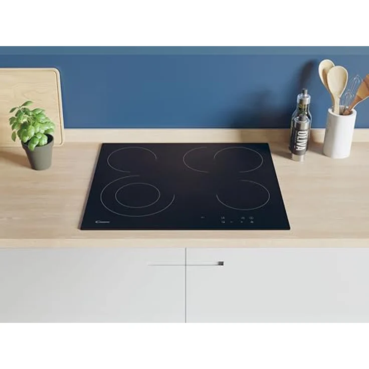 Candy CEH6DXECTT/1 Hi-Light Kochfeld/Autark/Glas Schwarz, 60 cm, Mono Touch, 4 Zonen – Bild 2