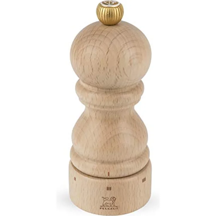 PEUGEOT Salzmühle Paris u‘Select, 12 cm, 6 voreingestellte Mahlgrade, aus PEFC-zertifiziertem Holz, Natur