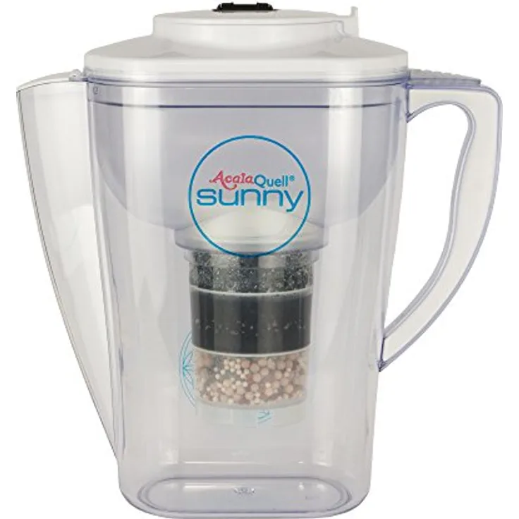Wasserfilter AcalaQuell Sunny | Weiss | Aktivkohle Wasserfilter | Höchste Filterleistung - mehrschichtig | BPA u. BPB frei | ReNaWa® - Technology | Kreiert köstlich schmeckendes, wohltuendes Wasser