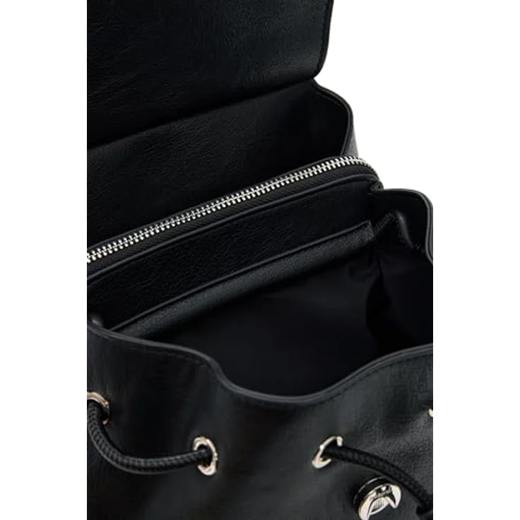Desigual Half City Rucksack, 32 cm, schwarz, aus 100% Polyurethan, kompakte Größe 21 cm x 14 cm – Bild 4