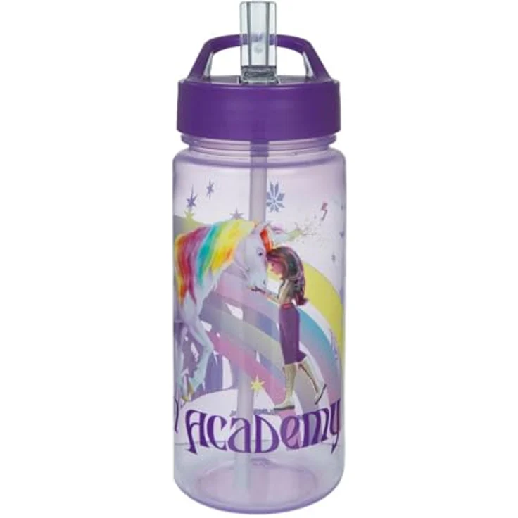 UNDERCOVER Trinkflasche Unicorn Academy, mit integriertem Strohhalm, lila, 500 ml, Höhe 19 cm, Ø 9 cm – Bild 2