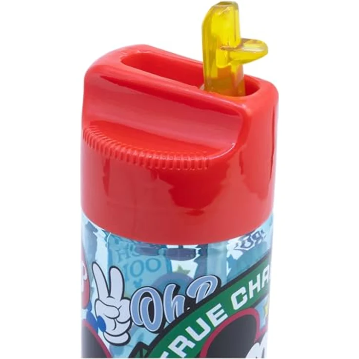 Storline Trinkflasche Disney Mickey Mouse, 430 ml, auslaufsicher mit Trinkhalm, Tritan素材 – Bild 4