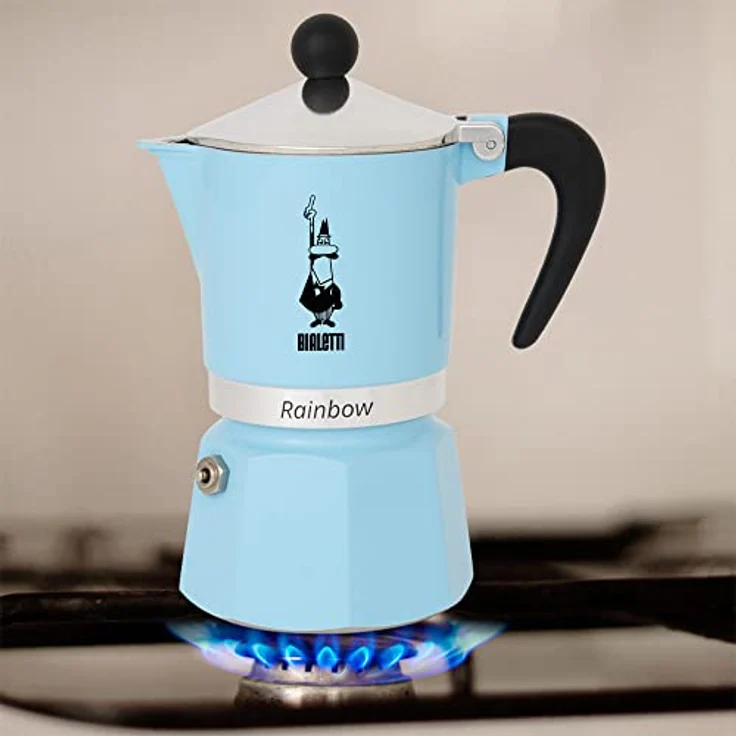 Bialetti Rainbow Espressokocher, Aluminium, hellblau, 3 Tassen – Bild 3