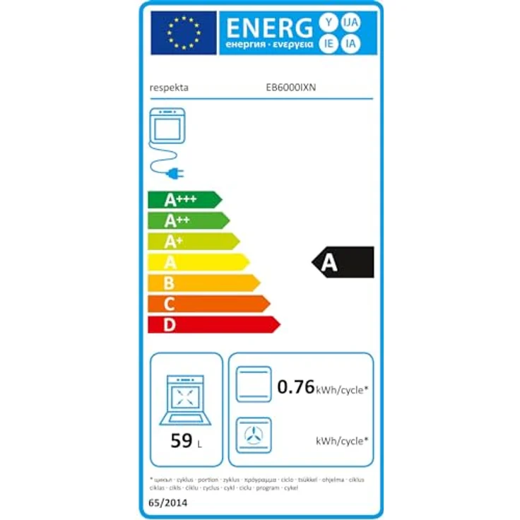 Respekta EB6000IXN Einbau-Herdset, Edelstahl, Backofen 59 L, 3 Beheizungsarten, Massekochfeld mit Blitzkochplatte, 5500 W – Bild 6