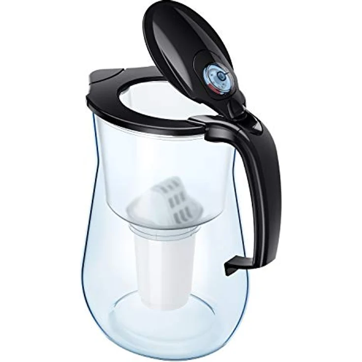 AQUAPHOR Provence schwarz inkl. 1 A5 Filterkartusche-Premium-Wasserfilter in Glasoptik zur Reduzierung von Kalk, Chlor & Schwermetallen, Kunststoff, Volumen 4,2 l – Bild 3