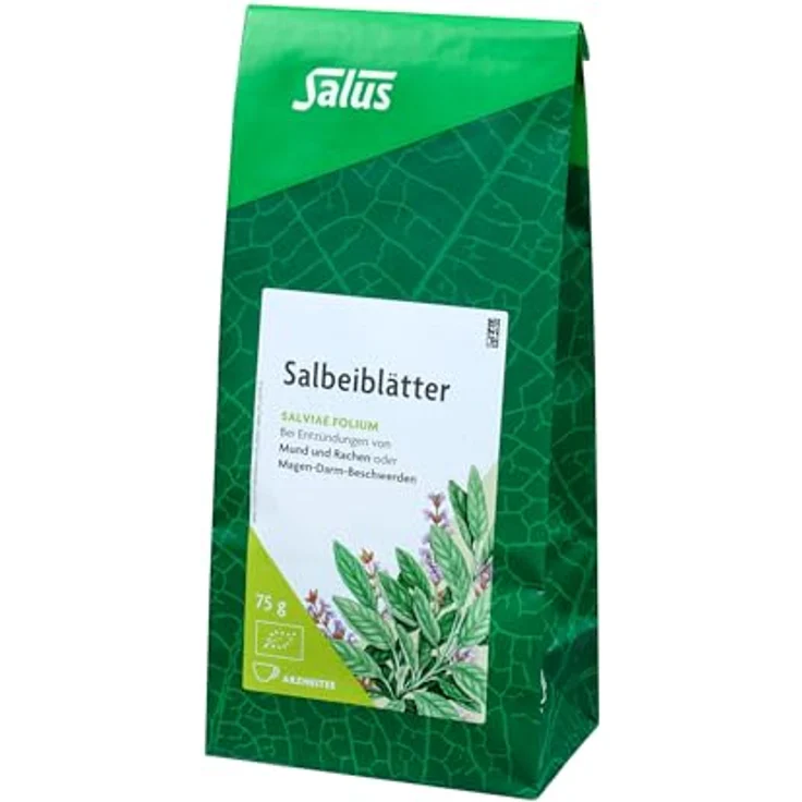 Salus Salbeiblätter Arzneitee, Bio Tee gegen Verdauungsbeschwerden und Entzündungen, 75 g – Bild 3