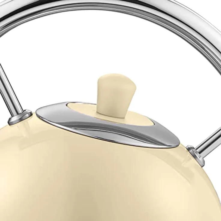 SWAN STP7050CNEU Retro Frühstücksset, Wasserkocher 1,8L kabellos mit Überhitzungsschutz und 2 Breitschlitz-Toaster in Vintage Creme – Bild 9
