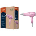 GRUNDIG HD 6280 Haartrockner 2200 W, Föhn, Ionic-Funktion, 3 Temperatur- und 2 Luftstromstufen, Kaltstufe, Keramikbeschichtung, mit Pink Lotusöl, 1,8 m Kabel, Rose/Silber