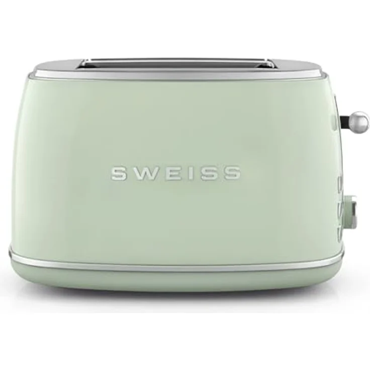 SWEISS Vintage-Toaster GRS7, 850 W Leistung mit 2 Schlitzen und 6 Bräunungsstufen, grün – Bild 1