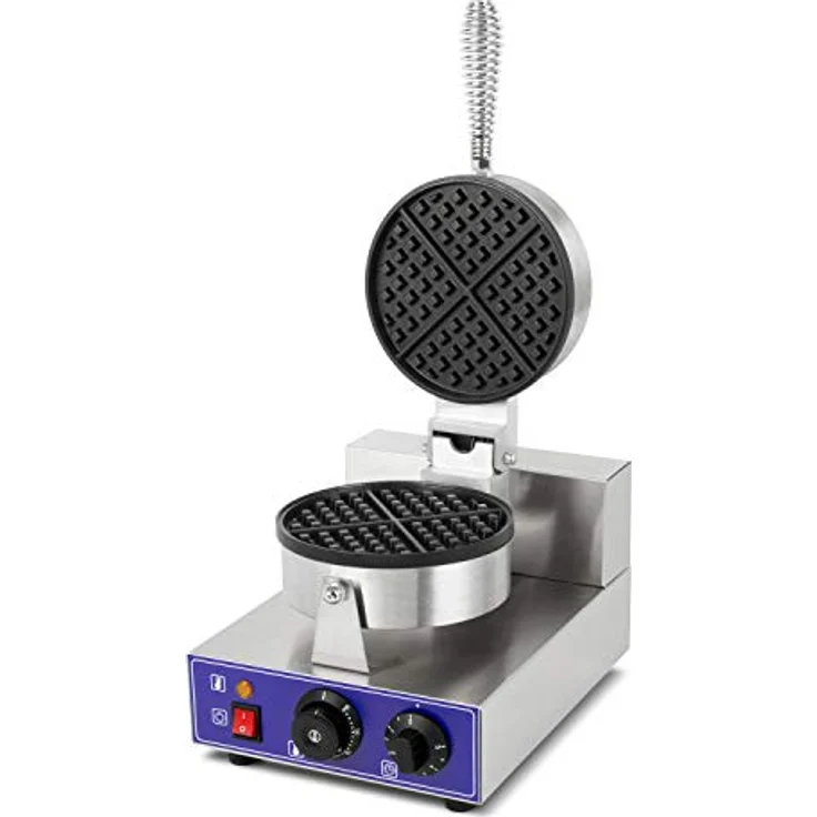 vertes Waffeleisen Belgische Waffel Maker 1000W, Edelstahl mit Timer, stufenloser Temperatureinstellung 50-300°C, Antihaftbeschichtung, 4 rutschfeste Gummifüße – Bild 3