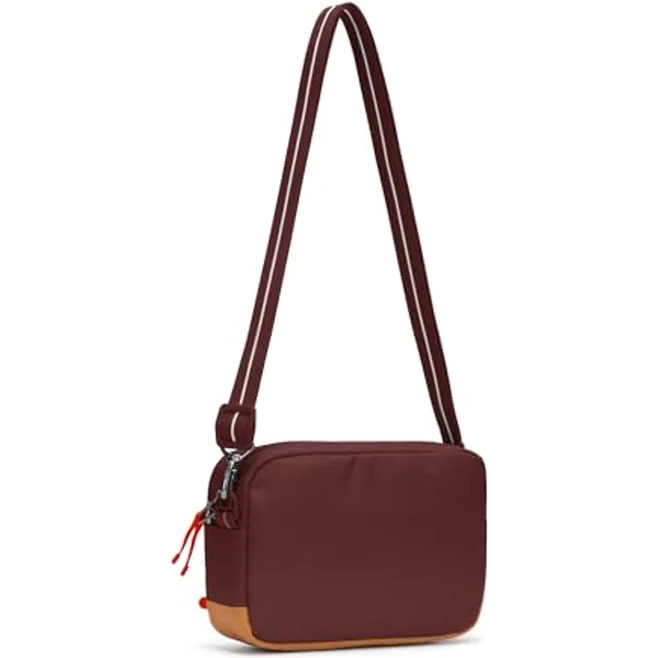 Pacsafe Crossbody Bag mit Diebstahlschutz, garnet red, 2,5 l Volumen, RFID Blocker, wasserfest – Bild 5
