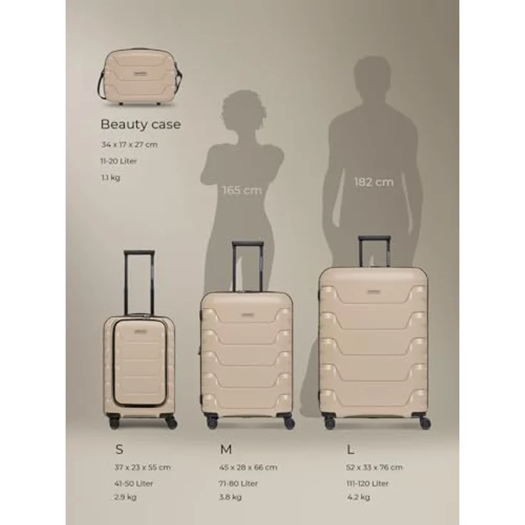 Smartbox Edition 01, Kabinentrolley 55 cm mit Laptopfach, 4 Rollen, beige – Bild 6