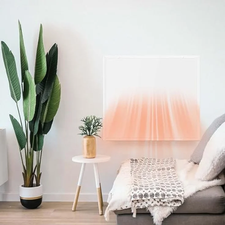 Wiltec Infrarotheizung 290 Watt, energieeffizienter Heizkörper, Wandmontage Elektroheizung, Heizpaneel, IR Heizung, weiß – Bild 2