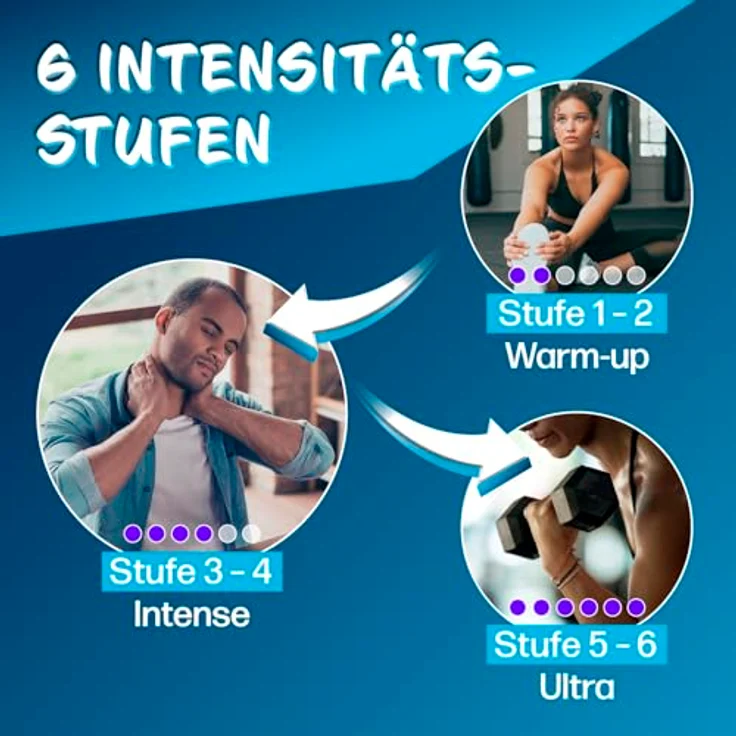 VITALmaxx Massagepistole | Mini Massage Gun mit 6 Leistungsstufen – extra kraftvoll | Massagegerät mit 4 Aufsätzen zur Muskelmassage & Lockerung von Verspannung, inkl. Dual-Kugelaufsatz – Bild 3