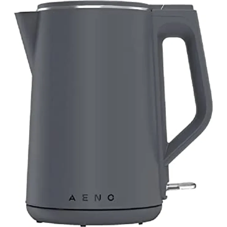 Aeno EK4 Wasserkocher, 1,5l, 2200W, Abschaltautomatik, doppelwandig, LED, grau