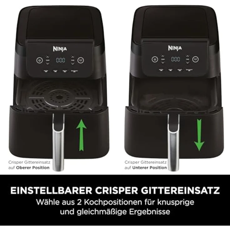 Ninja Heißluftfritteuse AF170EU, 6,2 l, ohne Öl, digitale Steuerung, große quadratische Schublade, antihaftbeschichtet, spülmaschinengeeigneter Korb, Schwarz – Bild 4