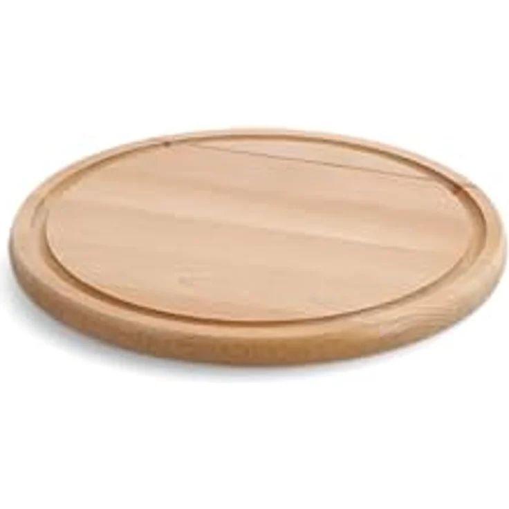 ZELLER PRESENT SCHÖNER LEBEN. PRAKTISCH WOHNEN. Vesperteller Buche hohe Schnittfestigkeit, Saftrille, Ø 31 x H 1.5 cm – Bild 4