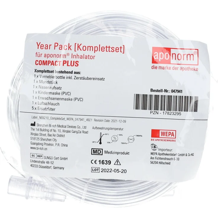 Aponorm Inhalator Compact Plus Year Pack 1 St Set, für ein weiteres Jahr einsatzbereit