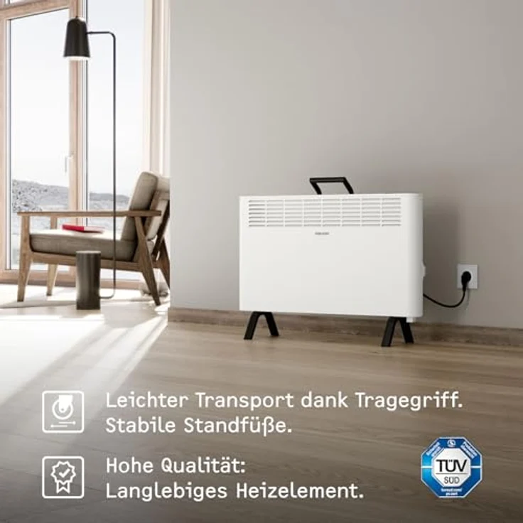 Stiebel Eltron Elektroheizung CNS 2000 Plus LCD move, 2 kW,  TÜV geprüft, Wochentimer, Weiß – Bild 2