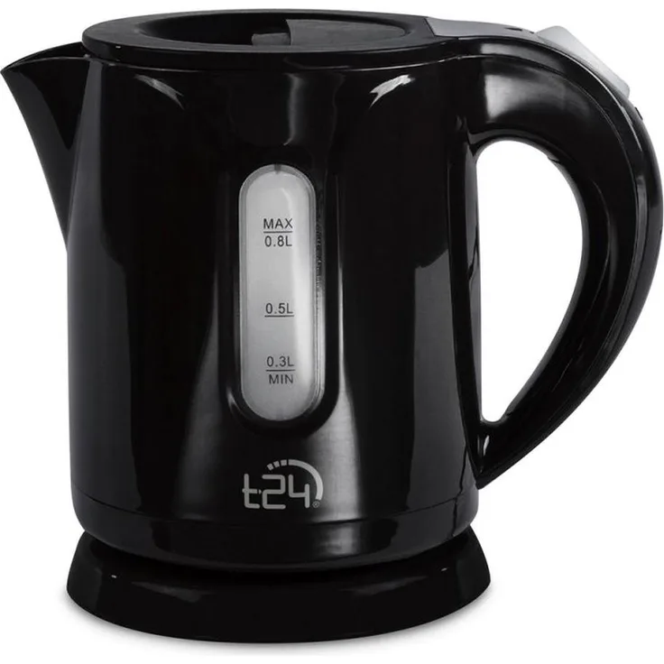emeco Mini Wasserkocher 0,8 Liter kabellos 1100 Watt kompakt für Reisen und Camping, schwarz