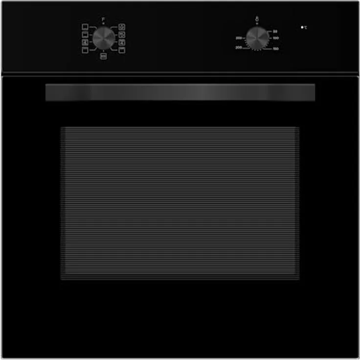 PKM Einbaubackofen F7-2BA | Schwarz | 65 Liter Garraum | 8 Funktionen | Grillfunktion | ECO-Funktion
