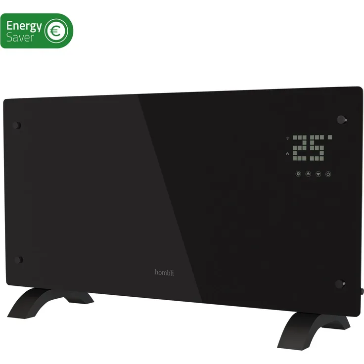 Hombli Glass Convection Heater 2000W, Smart Heizlösung mit Glasdesign und App-Steuerung