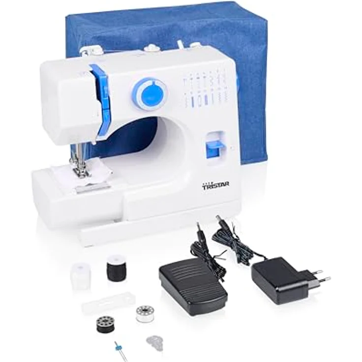 Tristar Nähmaschine SM-6003, 14 integrierte Stichmuster, LED-Beleuchtung, Weiß – Bild 1