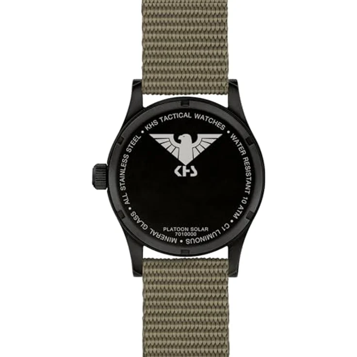 KHS Platoon Black Steel Solar KHS.PLABSS.NSGO mit Natoband Steingrau-Oliv – Bild 5
