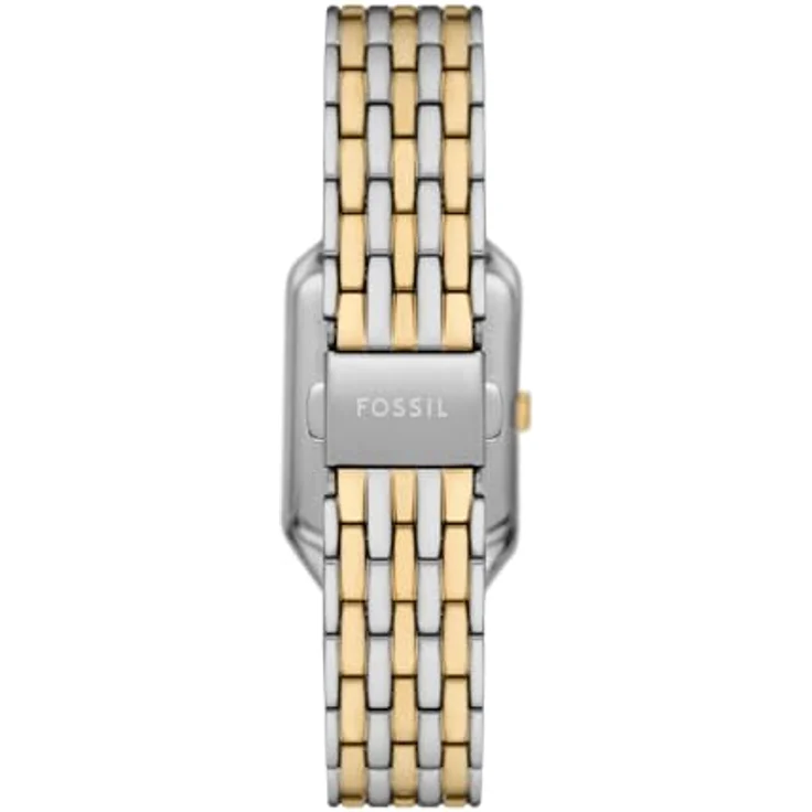 Fossil Damen Analog Quarz Uhr mit Edelstahl Armband ES5368, Silbernes Zifferblatt, Zweifarbiges Armband, Wasserdicht bis 50 m – Bild 4