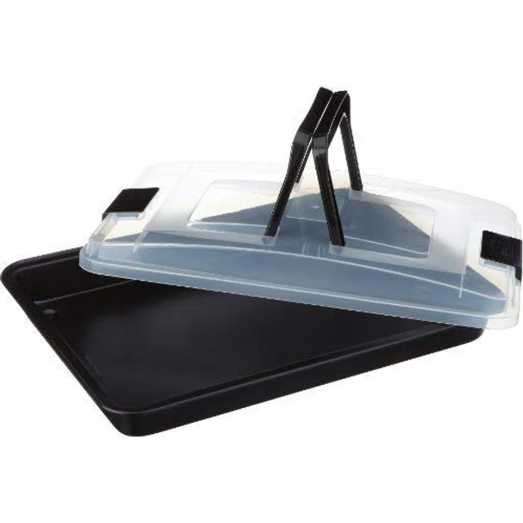 Kaiser Inspiration Kuchen Backblech, 42 x 29 cm, mit Transporthaube, antihaftbeschichtet gleichmäßige Bräunung, klappbarer Griff, praktisches Frischalten und Aufbewahren – Bild 4