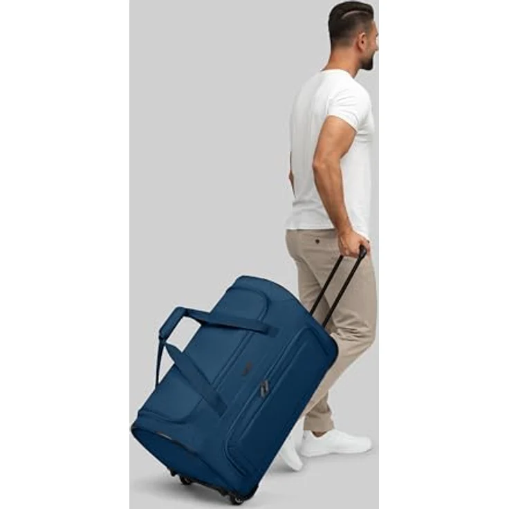 Redolz Duffle Essentials 2 Rollen Reisetasche, 37 cm, Blau, (80 l) mit arretierbarem Griff und extra Stauraum – Bild 4