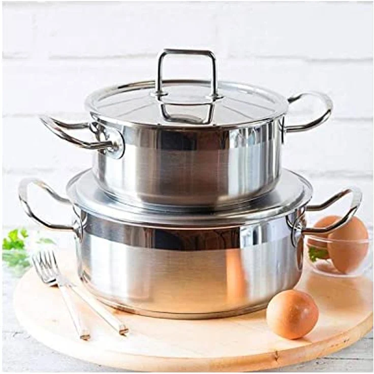 BRA Profesional | Professioneller Edelstahltopf mit Deckel 22 cm, Grau - Edelstahl 18/10, geeignet für alle Herdarten – Bild 4
