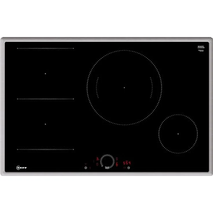 NEFF T58SHS1L0 Induktionskochfeld N90, autarkes Glaskeramik-Kochfeld 80 cm breit, Twist Touch, Combi Induction, Home Connect, Smart Hood Automatic, aufliegend, Schwarz - Preisvergleich – Bild 1
