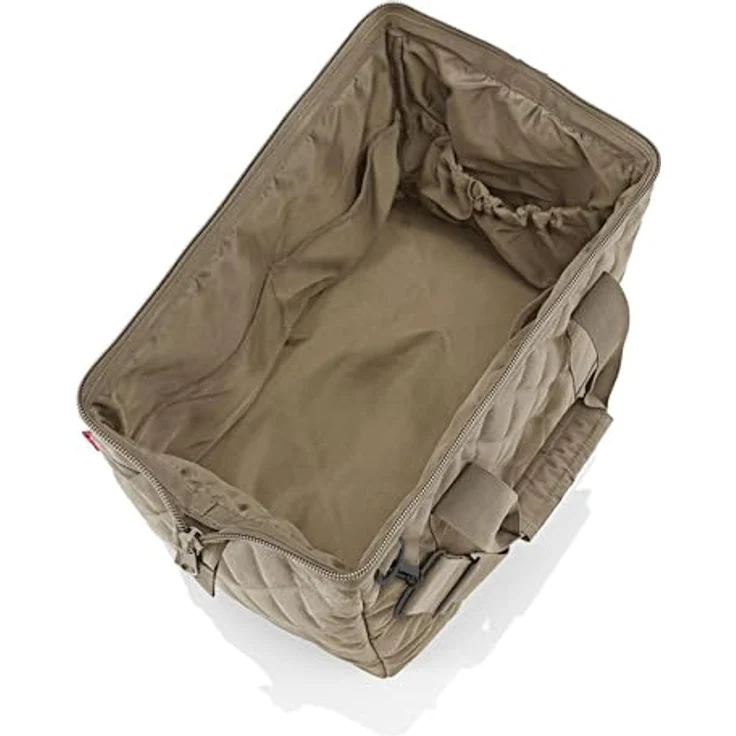 reisenthel Allrounder M Rhombus, Schultertasche aus wasserabweisendem, recyceltem Polyester mit 18 Litern Volumen, Olive/Braun, sechs Innensteckfächer, gepolsterter Schultergurt – Bild 3