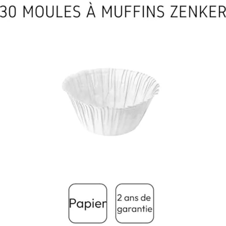 Zenker Muffinförmchen mit Rand 5x3,5cm 30 Stück in weiß, Papier, 5 x 5 x 3.5 cm, Einheiten – Bild 5