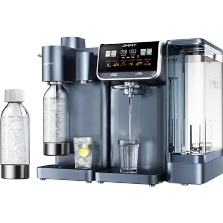 JIMMY M9 Pro + S9, Osmoseanlage mit Wassersprudler, 7-stufige Filterung, 3-Sekunden-Heizung, Echtzeit-TDS-Anzeige, Tischdesign, koloriertes Wasser