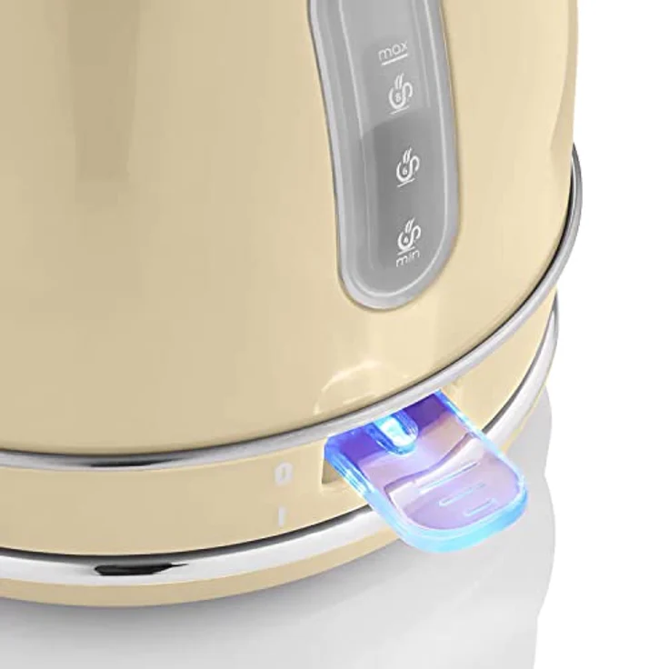 SWAN STP7050CNEU Retro Frühstücksset, Wasserkocher 1,8L kabellos mit Überhitzungsschutz und 2 Breitschlitz-Toaster in Vintage Creme – Bild 8