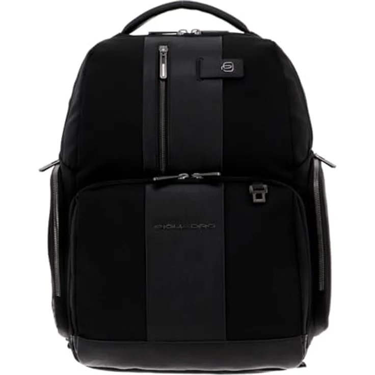 Piquadro Brief Rucksack RFID, 42 cm mit Laptopfach, schwarz, aus 100% Nylon – Bild 1