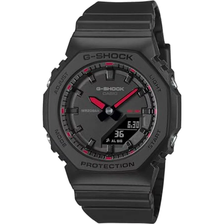 Casio G-SHOCK GMA-P2100SA-1A1ER, Armbanduhr mit strapazierfähigem Gehäuse und Edelstahlband, schwarz – Bild 2