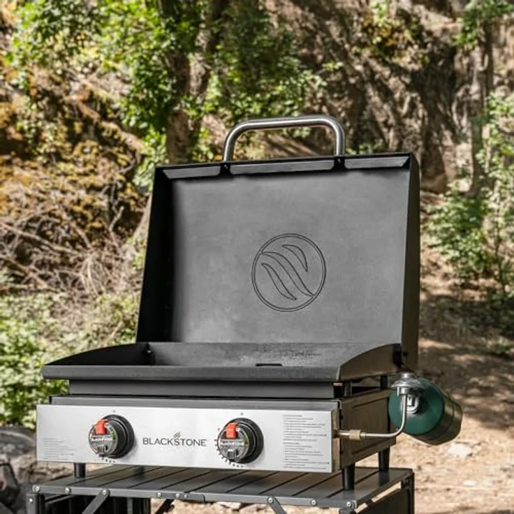 Blackstone Tischgrill 22 Griddle, Gas-Tischgrill mit 2 regelbaren Kochzonen, 7000 W, Schwarz – Bild 4