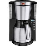 Melitta 6738044 Look Therm 1011-16, Filterkaffeemaschine mit Thermkanne und Timer-Funktion, AromaSelector, Schwarz Filter-Kaffeemaschine, Edelstahl, 1.4 liters