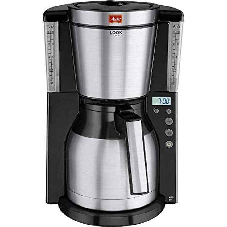 Melitta 6738044 Look Therm 1011-16, Filterkaffeemaschine mit Thermkanne und Timer-Funktion, AromaSelector, Schwarz Filter-Kaffeemaschine, Edelstahl, 1.4 liters – Bild 1