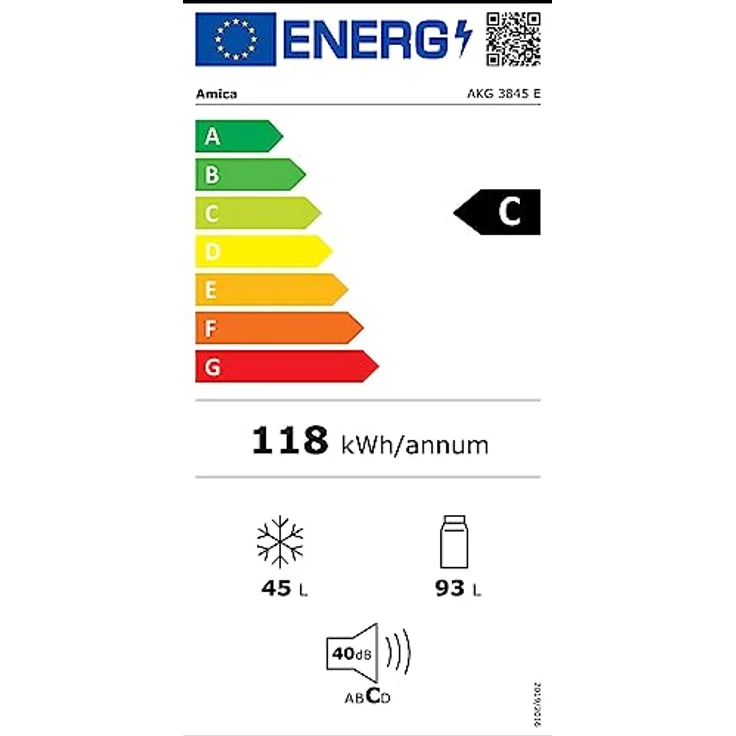 Amica AKG 3845 E Kühl-/ Gefrierkombination, 148 cm hoch, freistehend, C Energieeffizienz, LED-Innenbeleuchtung – Bild 21