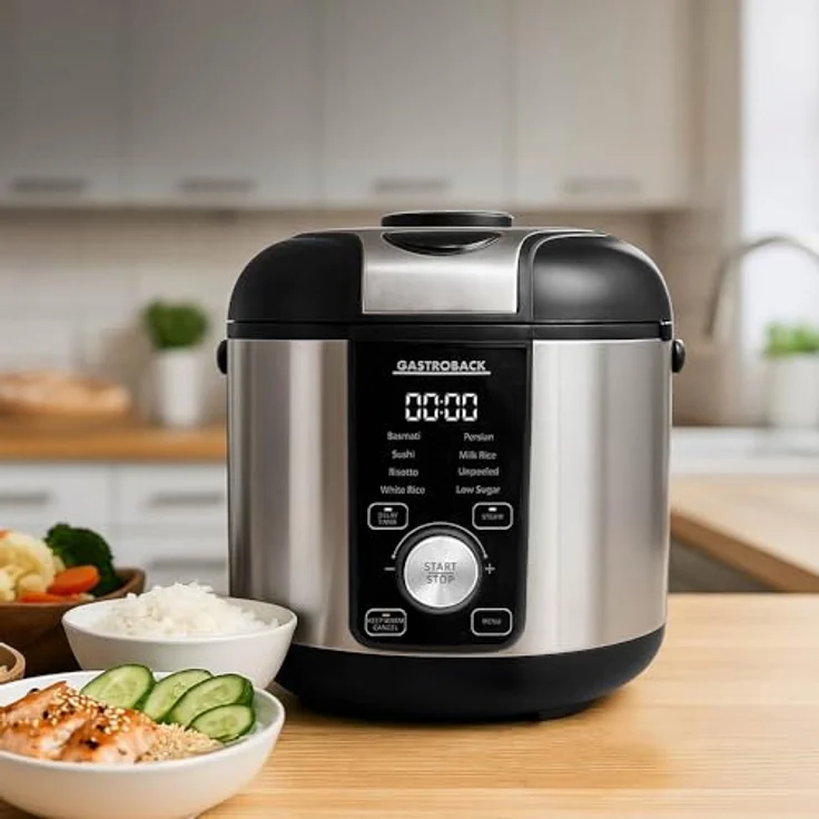 Gastroback 42519 Rice Control Low Carb & Steam Reiskocher, 3L für Reis, Suppen, Eintöpfe und Gemüse-Dämpfen – Bild 3