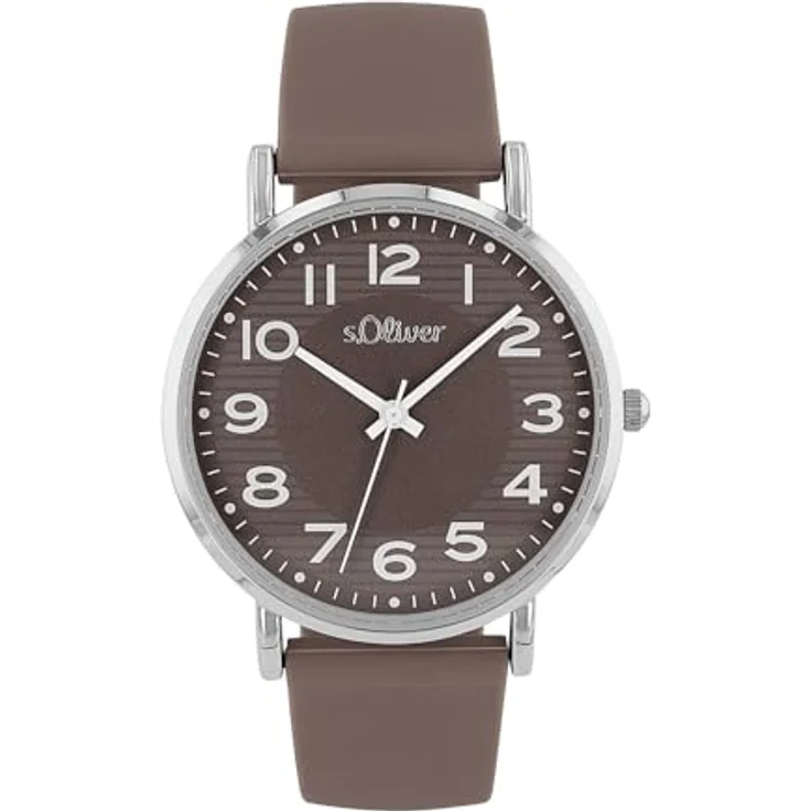 s.Oliver Armbanduhr Damen Quarzuhr Analog mit Silikon Armband in Silber, 3 bar wasserdicht, inkl. Uhren Geschenk Box – Bild 1